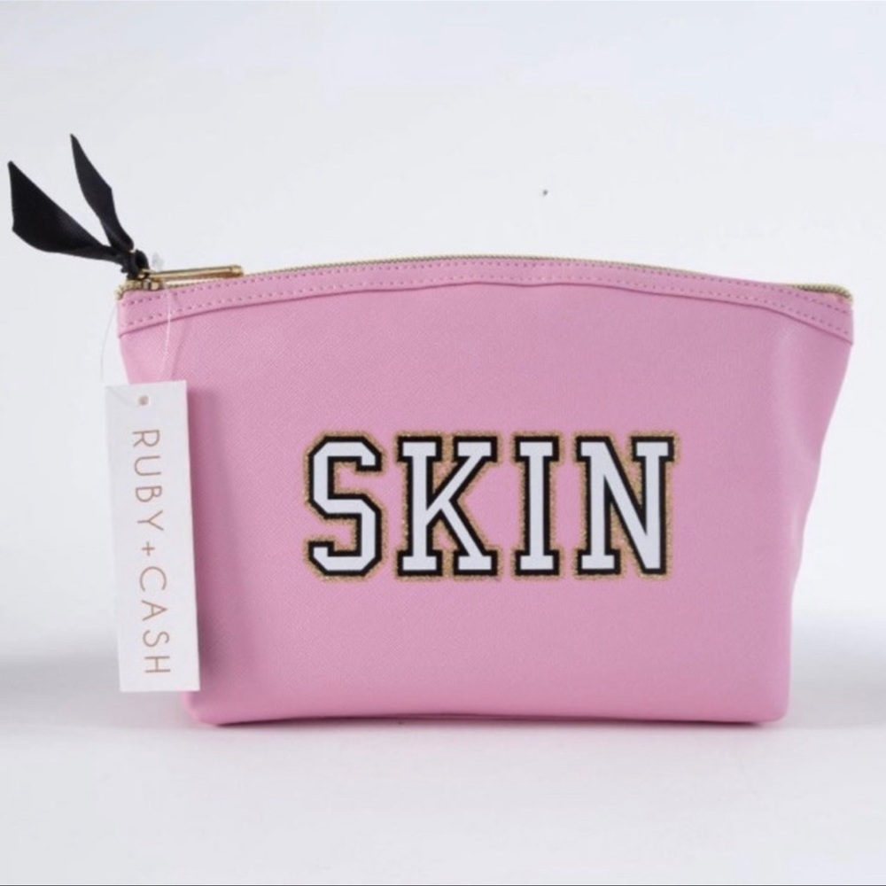 5/$25 Ruby & Cash SKIN cosmetic pink toiletries bag